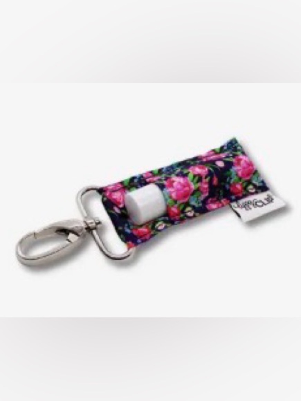 Set of (4) five- LippyClip Lip Balm Holder Keychain - 2 Fish and 2 Flower Print